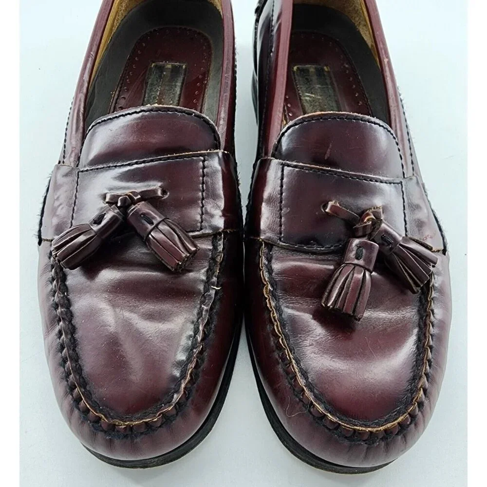 Johnston & Murphy Burgundy Leather Tasseled‎ Loafers Shoe Men’s US Size 10M